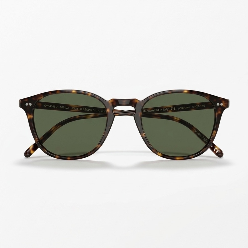 Oliver Peoples Tortoiseshell Frame with Green Lenses